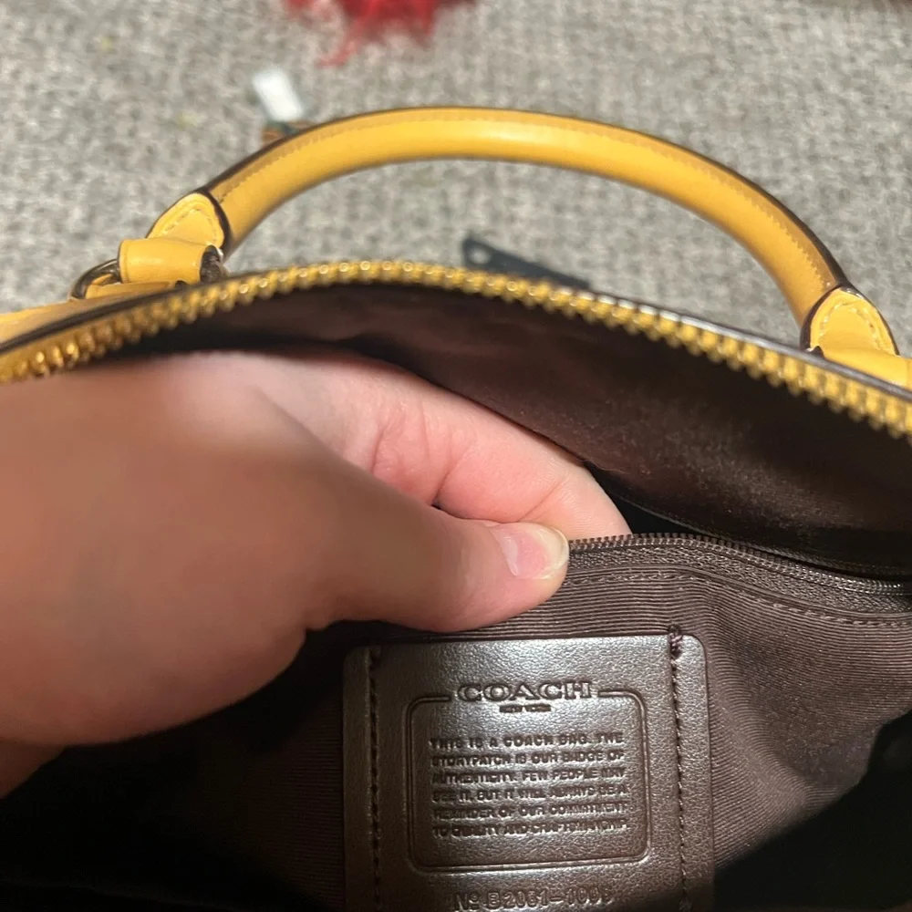 Coach Rowan Satchel Bag Yellow - Picture 3 of 6